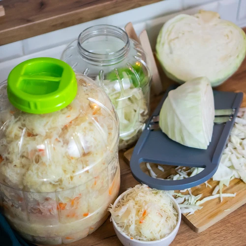 Borcan multifuncțional, rezistent la spargere, pentru murături + clești, 5L - 10