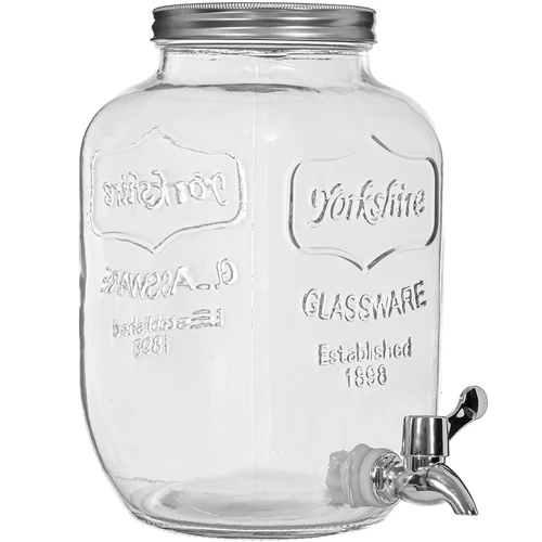 Borcan pentru limonadă, cu robinet - din sticlă, 4 L