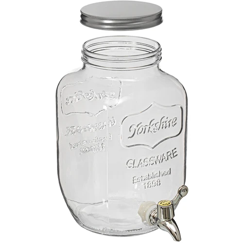 Borcan pentru limonadă, cu robinet - din sticlă, 4 L - 2