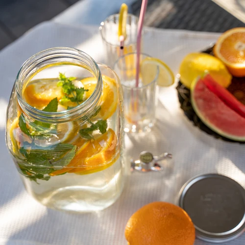Borcan pentru limonadă, cu robinet - din sticlă, 4 L - 8