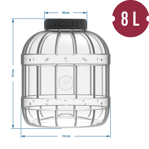 Borcan rezistent la spargere, multifuncțional, cu capac negru, 8L - 3