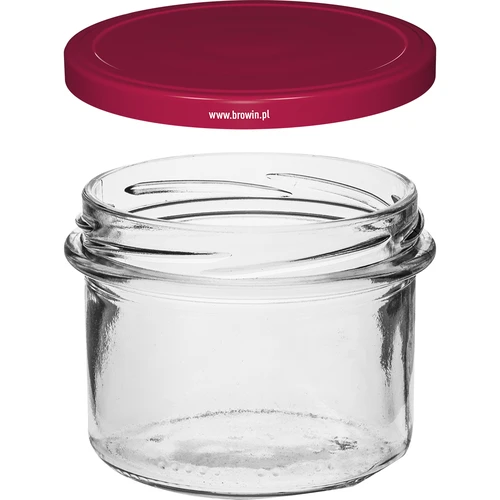 Borcan simplu 235 ml (fi82) cu capac bordo 6 buc. - 3