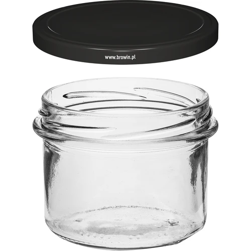 Borcan simplu 235 ml (fi82) cu capac negru 6 buc. - 3