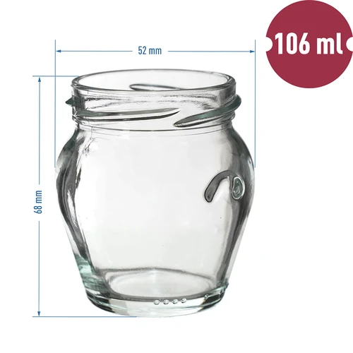Borcan TO 106 ml Amforă cu capac colorat fi 53 - 8 buc. - 6