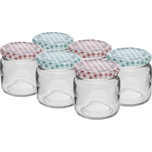 Borcan TO 106 ml cu capac colorat fi 53 - 6 buc.