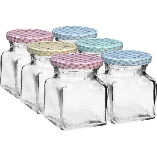 Borcan TO 120 ml Patru colțuri fi 53 capac - 6 buc.