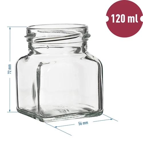 Borcan TO 120 ml Patru colțuri fi 53 capac - 6 buc. - 5