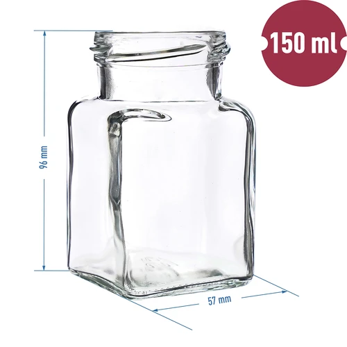 Borcan TO 150 ml Patru colțuri fi 53 capac - 6 buc. - 5