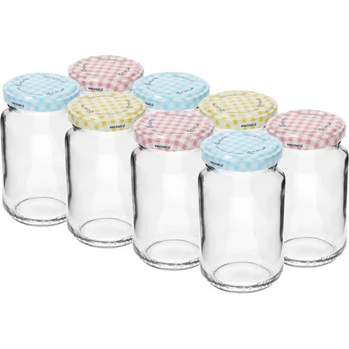 Borcan TO 190ml cu capac colorat fi 53 - 8 buc. - 2
