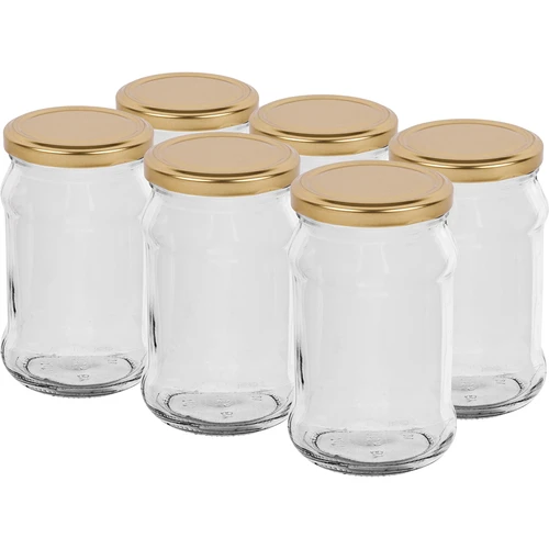 Borcan TO 300 ml cu capac auriu fi 66 - 6 buc.