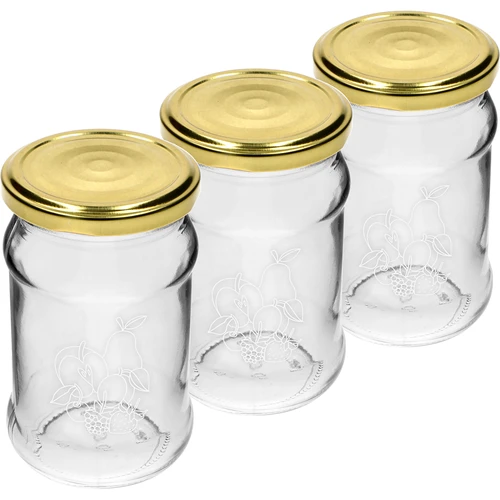 Borcan TO 300ml cu imprimare - mix de fructe și capac fi66/4 - 3 buc. - 2