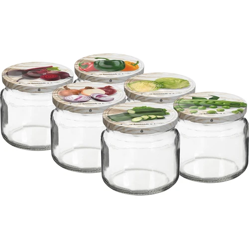 Borcan TO 370 ml cu capac colorat fi82/6- 6 buc.