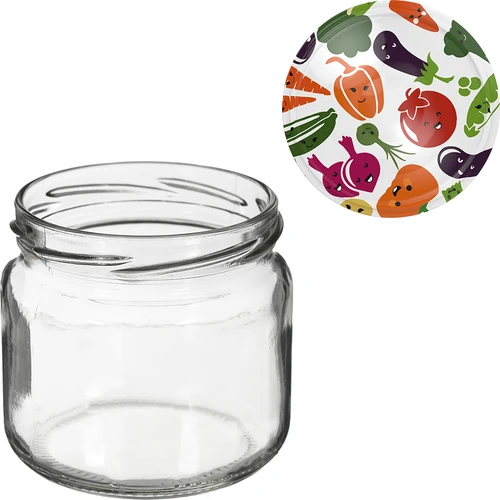 Borcan TO 370 ml cu capac colorat fi82/6- 6 buc. - 6