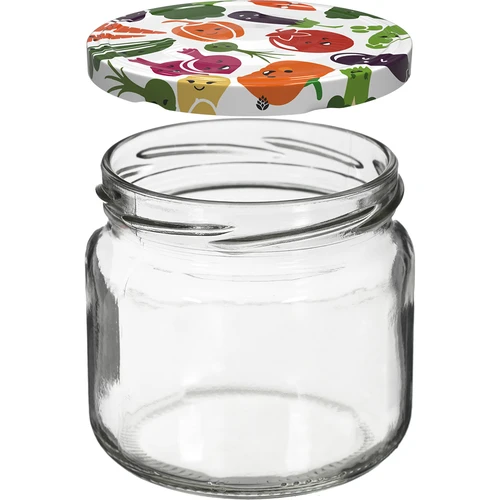 Borcan TO 370 ml cu capac colorat fi82/6- 6 buc. - 3