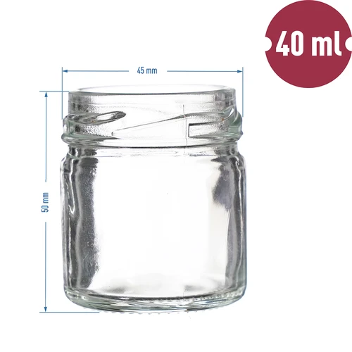Borcan TO 40 ml cu capac colorat fi 43 - 10 buc. - 5
