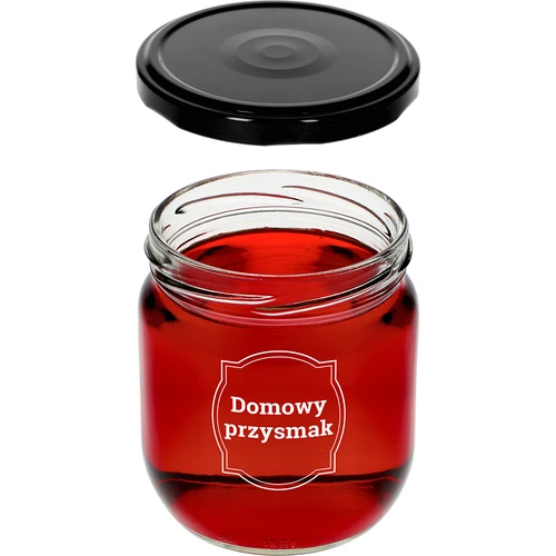 Borcan TO 425ml cu imprimeu „Deliciu de casă” și capac negru fi 82 - 3 buc. - 5