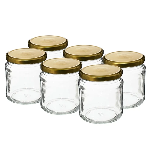 Borcan TO 500 ml cu capac auriu fi82/6 - 6 buc.