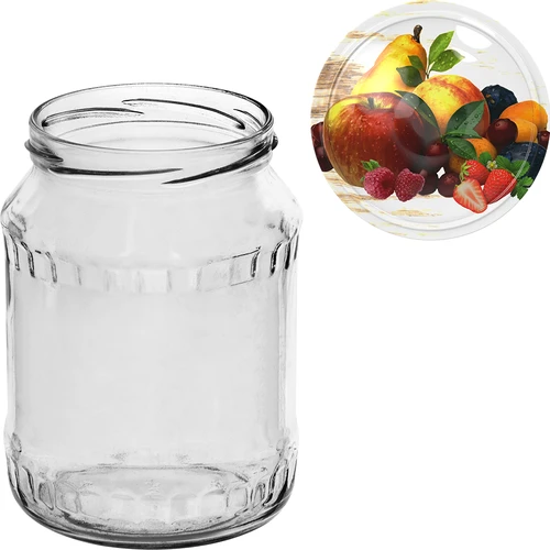 Borcan TO 720 ml cu capac colorat fi 82/6 - 6 buc. - 9