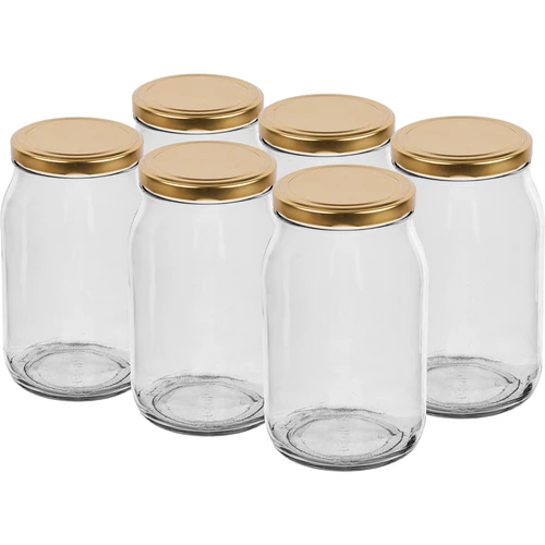 Borcan TO 900 ml cu capac auriu fi 82/6 - 6 buc.