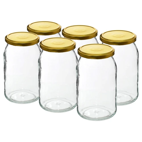 Borcan TO 900 ml cu capac auriu fi 82/6 - 6 buc. - 2