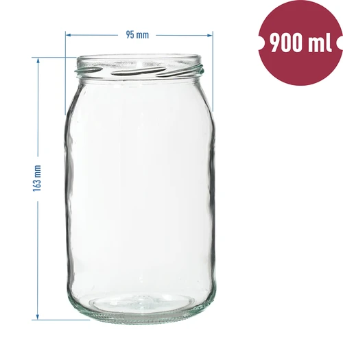 Borcan TO 900 ml cu capac auriu fi 82/6 - 6 buc. - 8