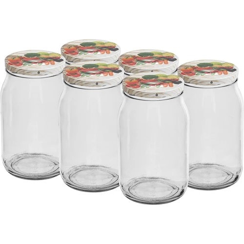 Borcan TO 900 ml cu capac colorat fi82/6 - 6 buc.