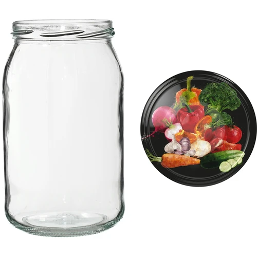 Borcan TO 900 ml cu capac colorat fi82/6 - 6 buc. - 12