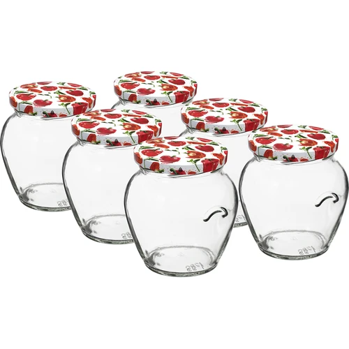 Borcan TO Amfora 580 ml cu capac colorat fi82/6-6buc.