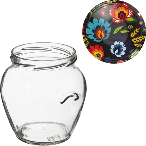 Borcan TO Amfora 580 ml cu capac colorat fi82/6-6buc. - 9