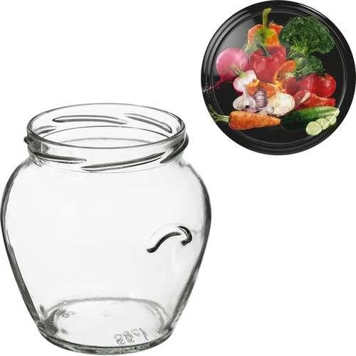 Borcan TO Amfora 580 ml cu capac colorat fi82/6-6buc. - 12