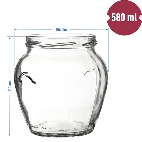 Borcan TO Amfora 580 ml cu capac colorat fi82/6-6buc. - 6