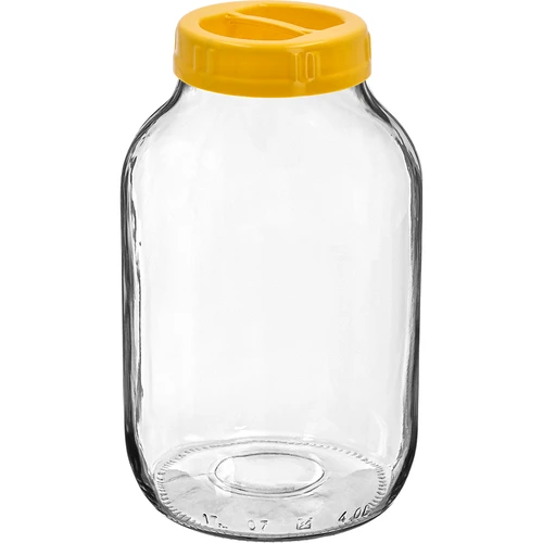 Borcan twist-off 4 L și capac din plastic fi 100 cu mâner