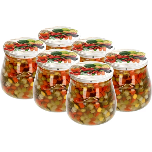 Borcan twist-off 500ml "Amfora Răsturnată" cu capac colorat fi 82/6, 6 buc. - 5