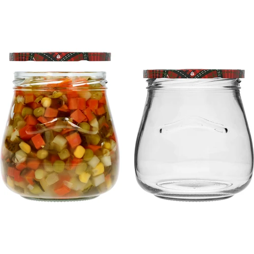 Borcan twist-off 500ml "Amfora Răsturnată" cu capac colorat fi 82/6, 6 buc. - 7