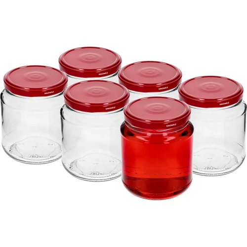 Borcan twist-off, gros 580ml cu capac bordo fi82/6, 6 buc. - 2