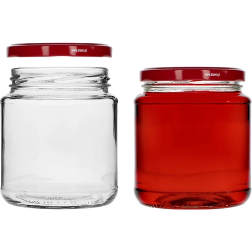 Borcan twist-off, gros 580ml cu capac bordo fi82/6, 6 buc. - 3