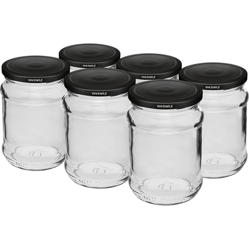 Borcane 250 ml fi 66/4 capac negru - 6 buc.