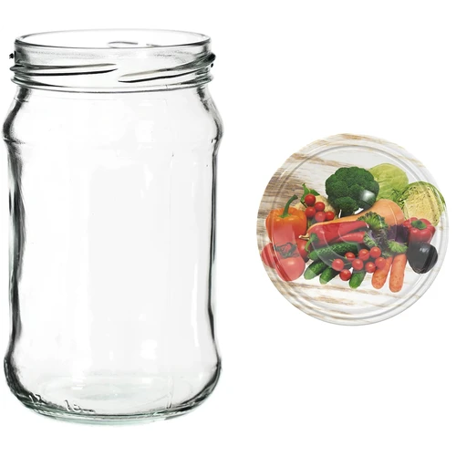 Borcane 300 ml cu capac colorat fi 66 - 6 buc. - 8