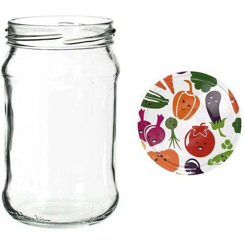 Borcane 300 ml cu capac colorat fi 66 - 6 buc. - 12