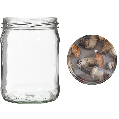 Borcane twist off 500 ml cu capac colorat fi82/6 - 6 buc. - 8