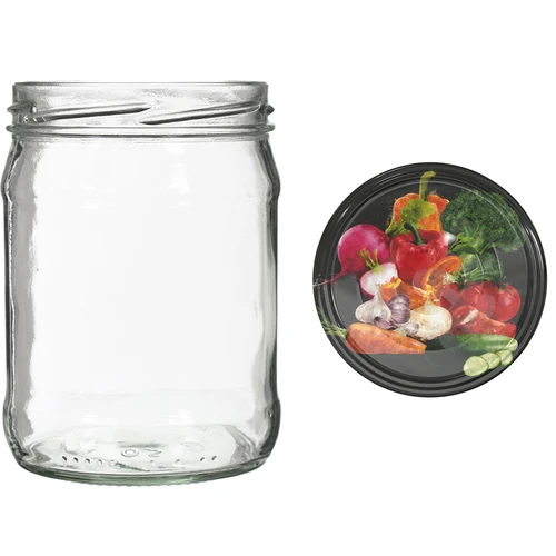 Borcane twist off 500 ml cu capac colorat fi82/6 - 6 buc. - 6