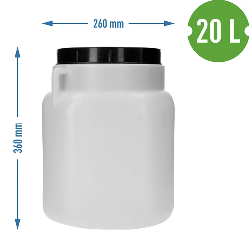 Butoi Pătrat de 20 L, alb, cu mânere, Sterk - 10