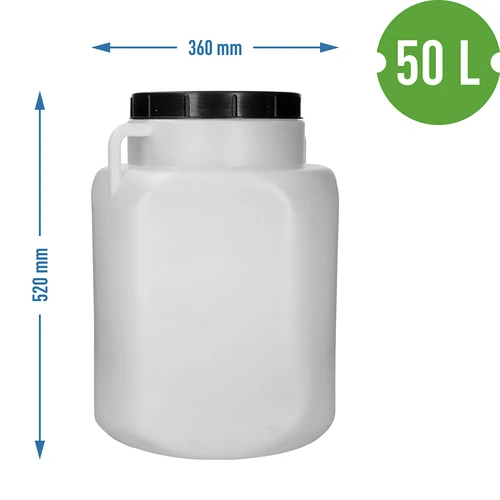 Butoi Pătrat de 50 L, alb, cu mânere 50 L - 10