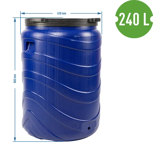 Butoi pentru murături 240 L albastru - 9