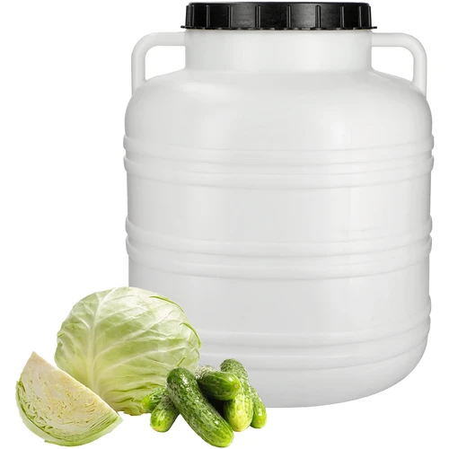 Butoi pentru murături 40L - alb, mânere - 3