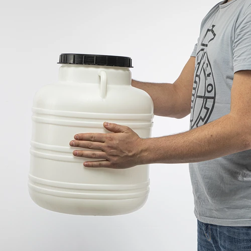 Butoi pentru murături 40L - alb, mânere - 9