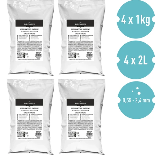 Cărbune activ de cocos 1 kg x 4 - set - 2