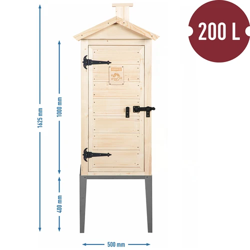 Cameră de afumare din lemn de molid, 200 L, cu bază din inox - 3