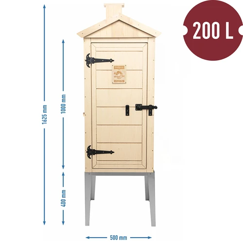Cameră de afumare din placaj certificat, 200 L, cu bază din inox - 3