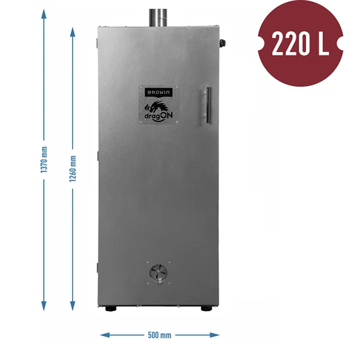Cameră de afumare metalică 250L, cu roți - 4